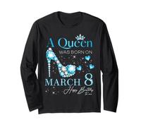Fête d'anniversaire « A Queen Was Born on Mars 8, 8th Mars » Manche Longue