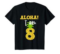 Fête d'anniversaire Aloha I Am 8 Luau Pineapple pour enfants T-Shirt