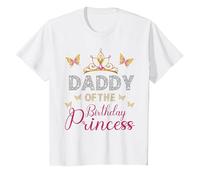 Fête d'anniversaire de Princesse « Daddy of The Birthday » T-Shirt, Enfant, Blanc, 10 Ans