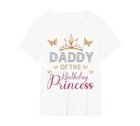 Fête d'anniversaire de Princesse « Daddy of The Birthday » T-Shirt, Femme Grandes Tailles, Blanc, 3X