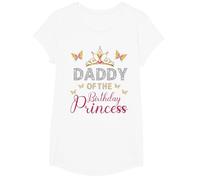 Fête d'anniversaire de Princesse « Daddy of The Birthday » T-Shirt, Fille, Blanc, M