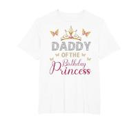Fête d'anniversaire de Princesse « Daddy of The Birthday » T-Shirt, Homme Grandes Tailles, Blanc, 4X Tall