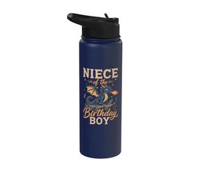 Fête d'anniversaire Dragon pour nièce de l'anniversaire d'un garçon Stainless Steel Insulated Water Bottle