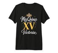 Fête d'anniversaire Mexicaine de Miss Quince Victoria 15 Quinceanera T-Shirt Haut de Gamme