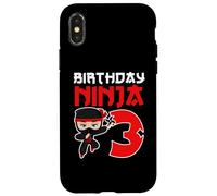 Fête d'anniversaire Ninja 3 Ans Coque pour iPhone X/XS