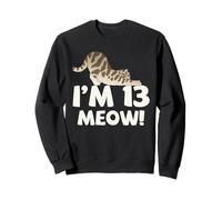 Fête d'anniversaire pour Chat de 13 Ans avec Motif de Miaou Sweatshirt