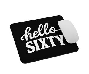 Fête d'anniversaire pour Mes 60 Ans ! Bonjour Soixante ! Mouse Pad Résistant À Usure Tapis De Souris Gaming Portable Tapis De Souris pour Travail Ordinateur Jeu 25X30Cm