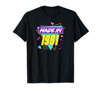 Fête d'anniversaire rétro années 90 sur Le thème de l'année de Naissance 1981 T-Shirt