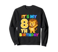 Fête d'anniversaire sur Le thème du Lion Safari Jungle It's My 8th Birthday 8 Ans Sweatshirt