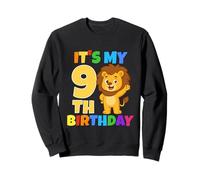 Fête d'anniversaire sur Le thème du Lion Safari Jungle It's My 9th Birthday 9 Ans Sweatshirt
