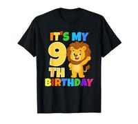 Fête d'anniversaire sur Le thème du Lion Safari Jungle It's My 9th Birthday 9 Ans T-Shirt