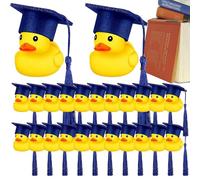 Fête de cession - canards de remise des diplômes, canards en caoutchouc mignons | Mini canards de remise des diplômes doux, canards de chapeau de graduation noir, mini diplômes doux parfaits pour une