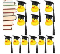 Fête de cession - canards de remise des diplômes, canards en caoutchouc mignons | Mini canards de remise des diplômes doux, canards de chapeau de graduation noir, mini diplômes doux parfaits pour une