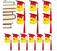 Fête de cession - canards de remise des diplômes, canards en caoutchouc mignons | Mini canards de remise des diplômes doux, canards de chapeau de graduation noir, mini diplômes doux parfaits pour une