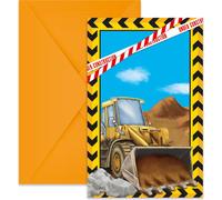 Fête de chantier 6 cartes d'invitation & enveloppes