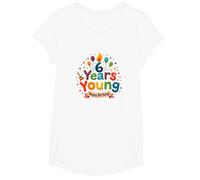 Fête de Joyeux Anniversaire pour Enfants de 6 Ans T-Shirt, Fille, Blanc, L