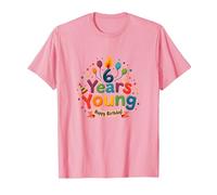Fête de Joyeux Anniversaire pour Enfants de 6 Ans T-Shirt, Homme, Rose, L