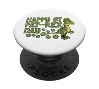 Fête de la Saint-Patrick Dino T Rex Happy Pat-Rex PopSockets PopGrip Adhésif