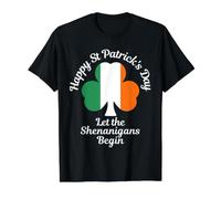 Fête de la Saint-Patrick : Irish Shamrock Laisse Les manigances Commencer T-Shirt Graphique avec Valeur, Homme, Noir, L