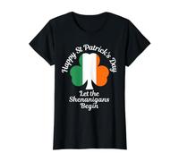 Fête de la Saint-Patrick : Irish Shamrock Laisse Les manigances Commencer T-Shirt Graphique avec Valeur, Femme, Noir, M