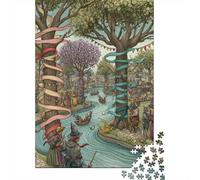 Fête de l'arbre de mai Puzzles en Bois Adultes 1000 Pièces Cadeaux d'anniversaire pour Jeu De Défi Familial Jeux ÉduChatifs Décoration Relaxation Et Sagesse 1000pcs (75x50cm)
