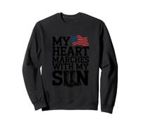 Fête De L'indépendance 4 Juillet Mon Cœur Marche Avec Mon Sweatshirt