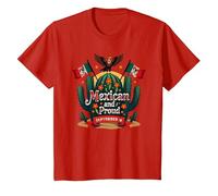 Fête de l'indépendance Mexicaine fière Patriotique 16 Septembre T-Shirt, Enfant, Rouge, 6 Ans