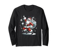 Fête de Noël Disco Dancing Santa Funny Retro des années 70 et 80 Manche Longue