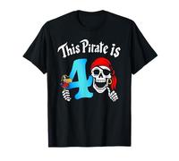 Fête de Pirate pour 4e Anniversaire pour Enfants, garçons, Tout-Petits, Famille Assortie T-Shirt