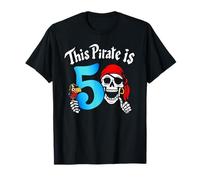 Fête de Pirate pour 5e Anniversaire pour Enfants, garçons, Tout-Petits, Famille Assortie T-Shirt