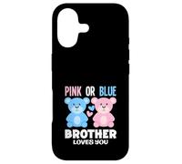 Fête de révélation du Sexe de l'ours « Brother Loves You Bear » Rose ou Bleu Coque pour iPhone 17
