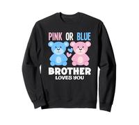 Fête de révélation du Sexe de l'ours « Brother Loves You Bear » Rose ou Bleu Sweatshirt