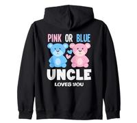 Fête de révélation du Sexe de l'ours Rose ou Bleu Uncle Loves You Bear Sweat à Capuche