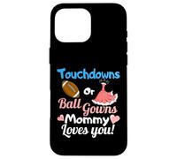 Fête de révélation du Sexe féminin Mommy Loves You sur Le thème du Football Coque pour iPhone 16 Pro Max