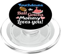Fête de révélation du Sexe féminin Mommy Loves You sur Le thème du Football PopSockets PopGrip pour MagSafe