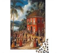 Fête de Rue au Brésil Colonial Cadeau Unique Décoration Intérieure Maison Rouge Jeu ÉduChatif Challenge Toy Adultes & Enfants des 14 Ans 70x50cm/1000pcs