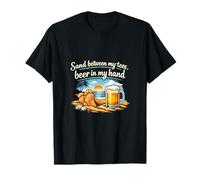 Fête de Vacances « Sand Between My Toes Beer in My Hand » T-Shirt