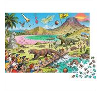 Fête des bêtes de l'île du Dragon de Komodo Puzzle en Bois Imperméable Puzzles De 1000 Pièces pour Adultes Défi Et Casse-tête Jeux De Stimulants