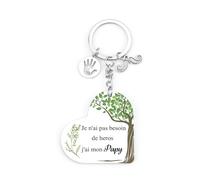 Fete des Grand Pere Porte-clés Cadeau Papy Acrylique Porte-clés pour Papi, Grand Pere, Papy Bonne Fete Papy, Fete des Peres, Anniversaire Et Noël Idee Cadeau Original Utile pour Homme Porte Clé