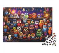 Fête des hiboux_1 Puzzle 1000 Pièces avec Assemblage Fluide, Puzzle Adulte Impossible Difficile Très Difficile Défiante pour Une Activité en Famille, Cadeau De Retraite 38x26cm/1000pcs