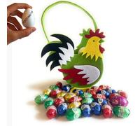 Fête des Mères 2025-200gr Oeufs en chocolat assortis + Panier « chicchirich젻 en feutre + 9 oeufs en polystyrène blanc à colorier (GALLO, taille standard)