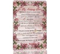 Fête des Mères - À ma maman extraordinaire - Cadeau en métal pour maman de la part de sa fille - Décoration murale vintage à motif floral pour la maison, la cuisine ou la chambre - Plaque en métal 20