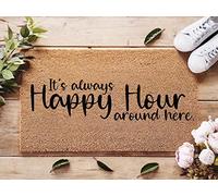 Fête des Mères C'est Toujours L'Happy Hour Ici Tapis De Porte Ramasse La Saleté Paillasson Imperméable Tapis De Bain pour Jardin Balcon Porte D'Entrée 40 X 60Cm