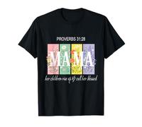 Fête des Mères Christian Proverbs Blessed Mama Wildflowers T-Shirt