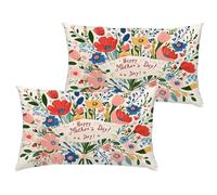 Fête des Mères Coussin Exterieur Impermeable 80x100 cm Velours Housse Coussin Fleur Double Face Imprimé Rectangulaire Taie Oreiller pour Salon Intérieur/Extérieur Jardin Decor Cadeaux, Lot de 2 1B-844