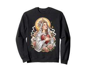 Fête des Mères Maman Coquette Chrétienne Religieuse Coeur Roses Sweatshirt