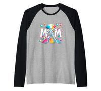 Fête des Mères Maman Dabbing Astronaute Espace Anniversaire Planètes Manche Raglan