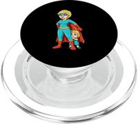 Fête des Mères Super Mom Hero avec Petit Enfant PopSockets PopGrip pour MagSafe