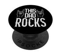 Fête des pères avec Inscription « This Dad Rocks » - Musique pour Papa PopSockets PopGrip Adhésif