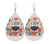 Fête Des Pères J'Aime Papa 1 Boucles D'Oreilles En Cuir Tendance Boucle D'Oreille Légères Pendantes Pour Quotidien Décorations